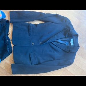 Tahari navy pinstripe pant suit.